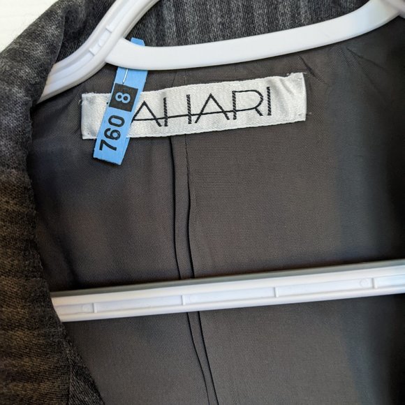 80S VINTAGE POWER WOMAN GREY WOOL SUIT.  BOSS Shoulder Pads, CRAFTSMANSHIP! 10 - Picture 4 of 15